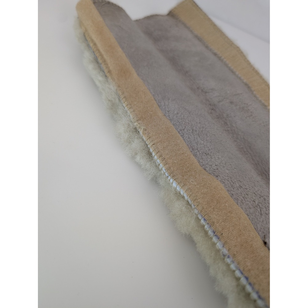 Genuine Sheepskin Shearling Strap Cover Taupe Seat Belt Golf Bag Strap Purse - Picture 6 of 8